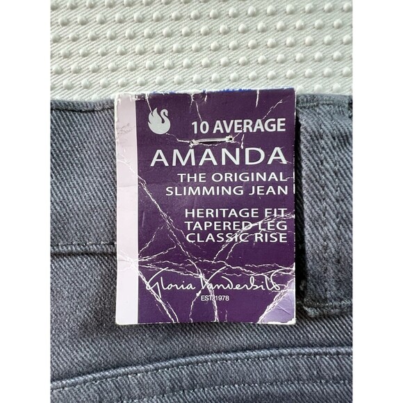 2 Pairs Gloria Vanderbilt Amanda Jeans Pink & Charcoal Grey Womens 10 NWT - Picture 11 of 16
